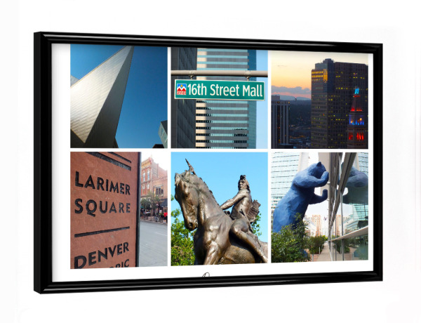 Poster mit schwarzem Rahmen "Denver Collage" artboxONE - Städte,Reise,Architektur,Reise / Länder,Städte / Weitere