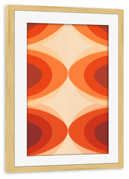 Poster mit Rahmen kiefer "Retro Oval" artboxONE - Abstrakt,Architektur,Geometrie
