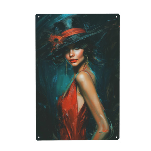 Metall Poster "Vintage Fashion" artboxONE - Floral,Menschen,Fashion