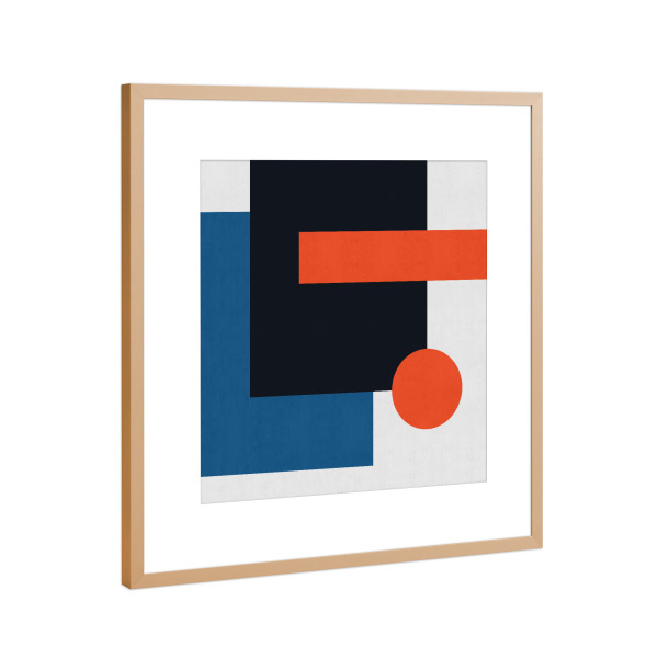 Poster mit Rahmen Kupfer "Geometric and colorful harmony F" artboxONE - Abstrakt,Geometrie