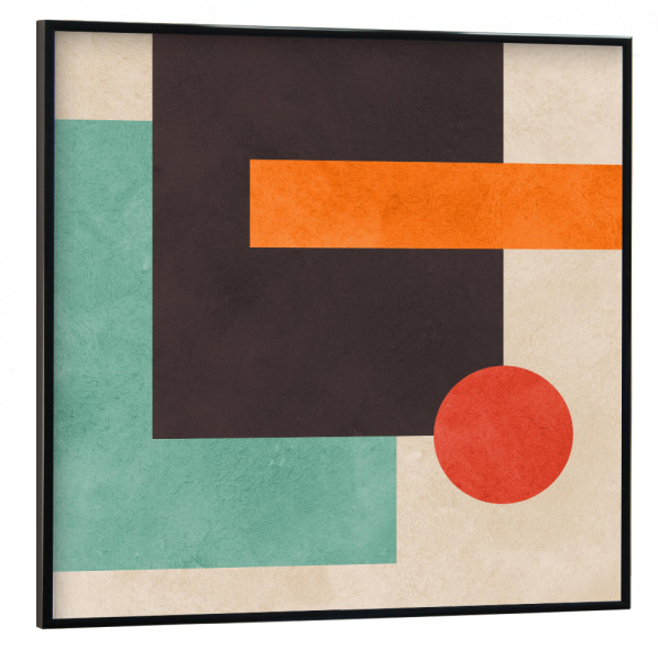 Poster mit schwarzem Rahmen 30x30 cm "Geometric and colorful harmony D" artboxONE - Abstrakt,Geometrie