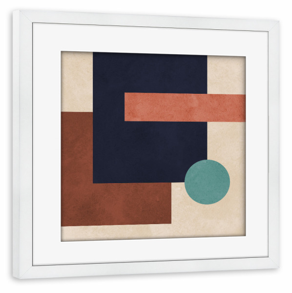 Poster mit Rahmen weiß "Geometric and colorful harmony B" artboxONE - Abstrakt,Geometrie