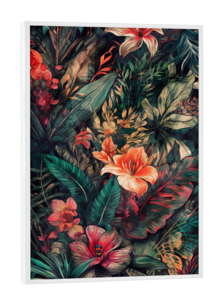 Poster mit weißem Rahmen "Blumen und Blätter T" artboxONE - Natur,Floral - Natur,Blumen,Blumen,Botanische,Blätter,Blatt,Blumen,Garten