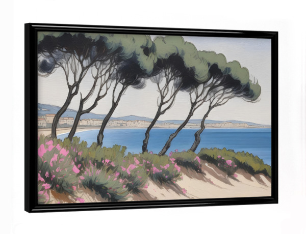 Poster mit schwarzem Rahmen "Mediterrane Küste" artboxONE - Natur,Reise / Strand und Meer