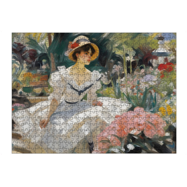Puzzle Ravensburger "Das Mädchen im Park" artboxONE - Floral,Menschen - Impressionismus,Blumen,Garten,Mädchen,Romantisch,Park,Malerei,Sommer,Vintage
