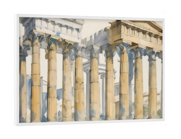 Poster mit weißem Rahmen "Architektur Antikes Griechenland" artboxONE - Städte,Architektur - Athen,Architektur,Skizze,Vintage,Antik,Ruine
