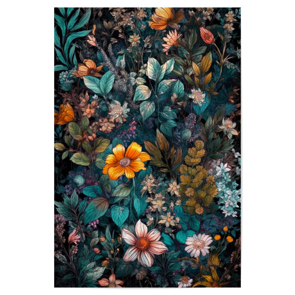 Poster "Wiese voller Blumen P" artboxONE - Natur,Floral - Wiese,Natur,Blumen,Blumen,Botanische,Blätter,Blatt,Blumen,Kräuter