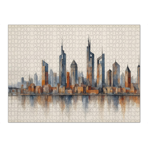 Puzzle Ravensburger "Abstrakte Frankfurter Skyline" artboxONE - Architektur,Städte / Frankfurt