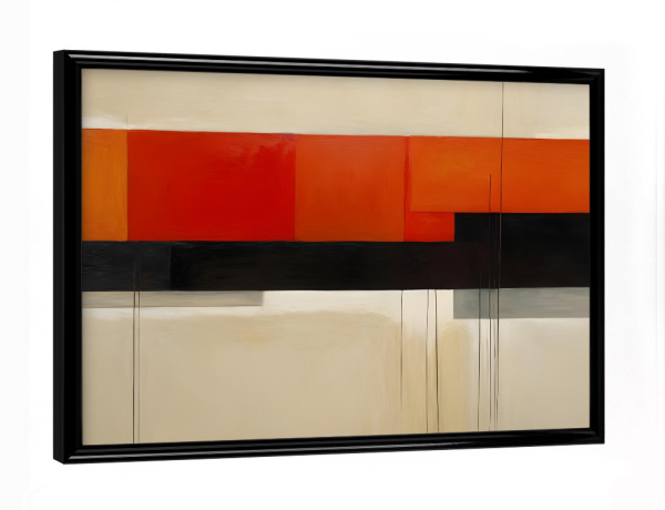 Poster mit schwarzem Rahmen "Abstrakte Komposition rot schwarz" artboxONE - Abstrakt