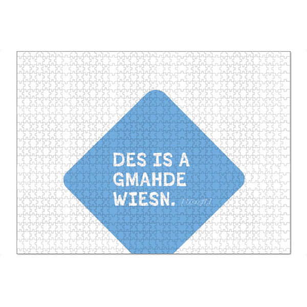 Puzzle Ravensburger "Positiv Bayrisch: A gmahde wiesn" artboxONE - Typografie