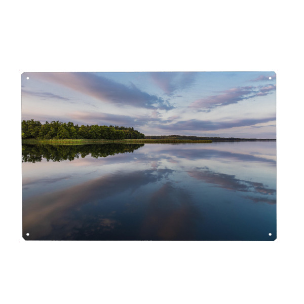 Metall Poster "Schaalsee in Seedorf mit Wolken" artboxONE - Natur,Reise