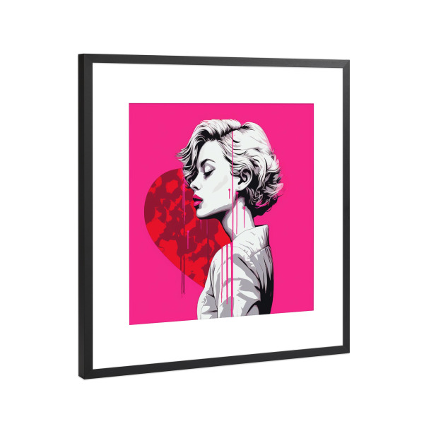 Poster mit Rahmen Schwarz (Metallic) "SCHMELZENDE LIEBE" artboxONE - Menschen,Fashion,Für Mama