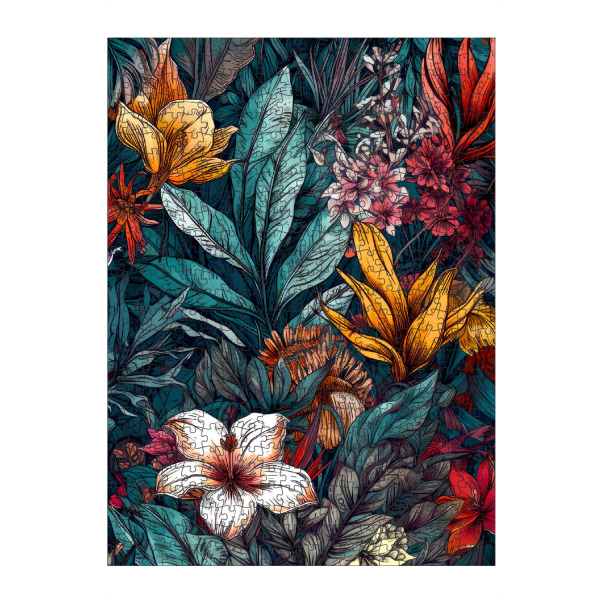 Puzzle Ravensburger "Blumen und Blätter R" artboxONE - Natur,Floral - Natur,Blumen,Blumen,Botanische,Blätter,Blatt,Blumen,Garten - Bild natur