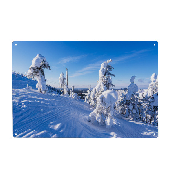 Metall Poster "Ruka mit Winterlandschaft" artboxONE - Natur,Reise,Reise / Länder