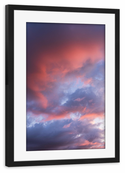 Poster mit Rahmen schwarz "Himmel mit Wolken im Sonnenaufgang" artboxONE - Natur