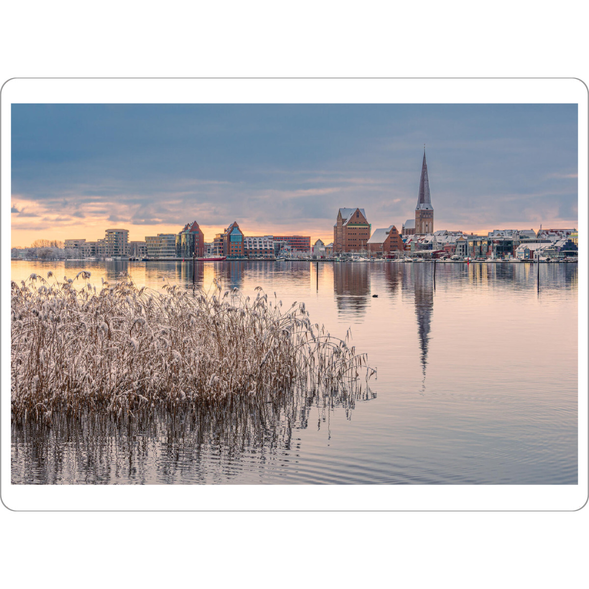 Tischset "Schilf, Stadt, Schnee, Fluss" artboxONE - Städte,Natur,Reise,Architektur