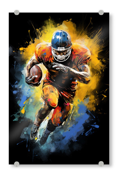 Acrylglasbild "AF (NFL) Watercolor (matart)" artboxONE - Sport - American football,American,Football,Player,Ball,Team,Sport,Colorful,Watercolor