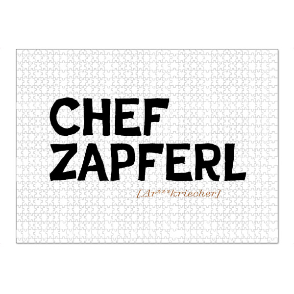 Puzzle Ravensburger "Chef zapferl - Ehrlich Bayrisch" artboxONE - Typografie,Schwarzweiß