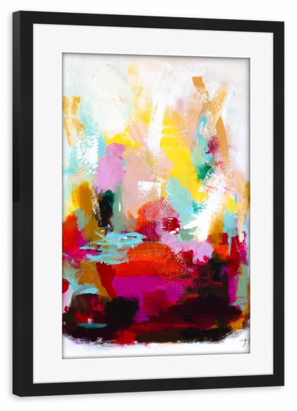 Poster mit Rahmen schwarz "Tove Höglund - Occasion" artboxONE - Abstrakt - Abstrakt,Modern,Kunstwerk,Gemälde,Pinsel,Farbenfroh,Bunt