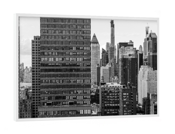 Poster mit weißem Rahmen "Manhattan Love" artboxONE - Städte / New York,Schwarzweiß,Architektur,Reise / Länder