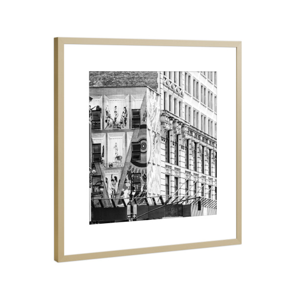 Poster mit Rahmen Gold "Fassaden Malerei" artboxONE - Städte / New York,Abstrakt,Architektur