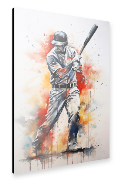 Alu-Dibond "Baseball Watercolor 5 (matart)" 30x20 cm artboxONE
