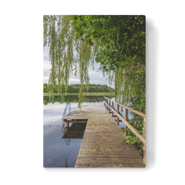 Leinwandbild "Steg und Bäume am Schaalsee" artboxONE - Natur,Reise