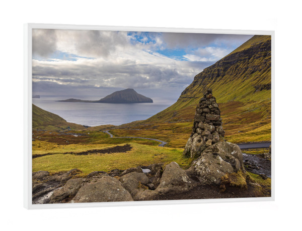 Poster mit weißem Rahmen "Färöer Insel Streymoy" artboxONE - Natur,Reise,Reise / Strand und Meer