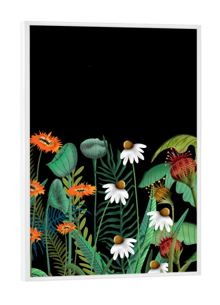 Poster mit weißem Rahmen "Dunkle Wünsche" artboxONE - Floral
