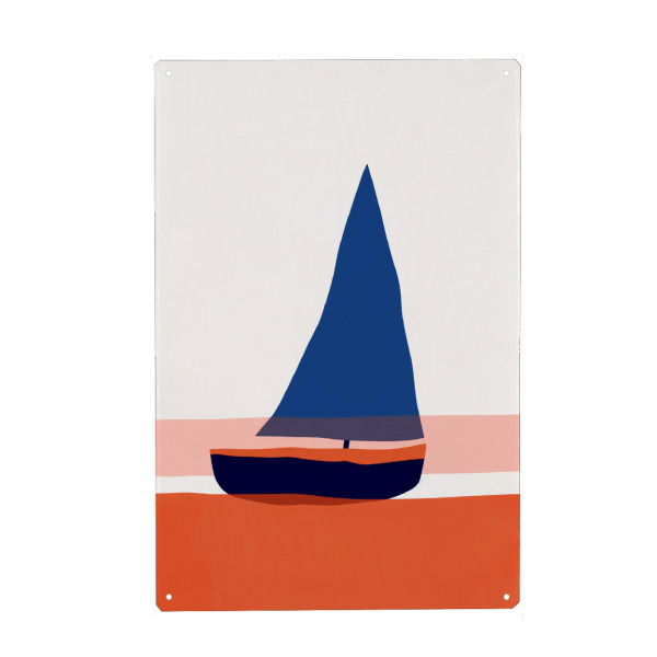 Metall Poster "Kleines Boot" artboxONE - Natur,Geometrie,Reise / Strand und Meer