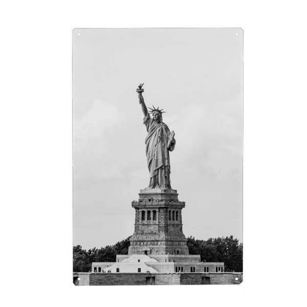 Holzbild "Freiheitsstatue Monument" artboxONE - Städte / New York,Schwarzweiß,Architektur,Reise / Länder