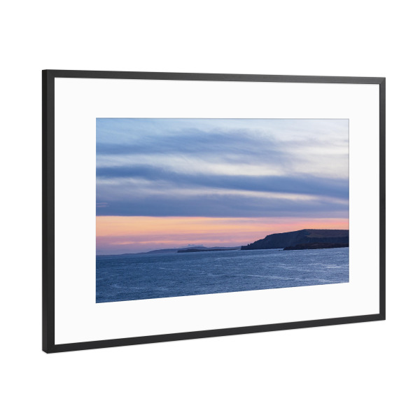 Poster mit Rahmen Schwarz (Metallic) "Shetlandinseln am Abend" artboxONE - Natur,Reise,Reise / Strand und Meer