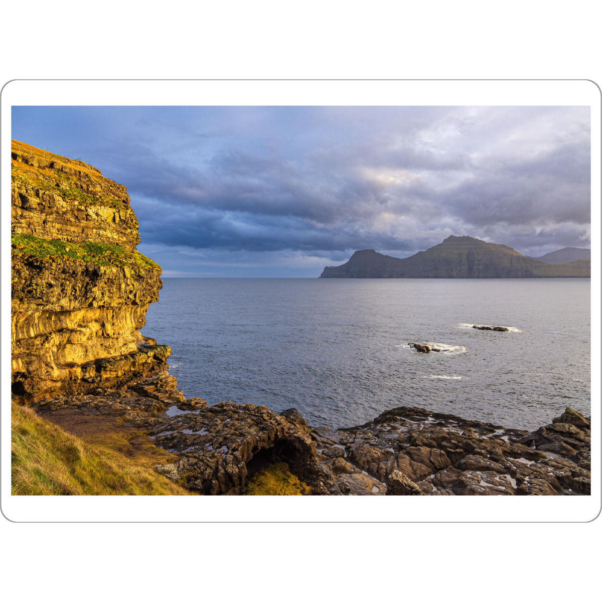 Tischset "Landschaft nahe des Dorfes Gjógv" artboxONE - Natur,Reise,Reise / Strand und Meer,Reise / Länder