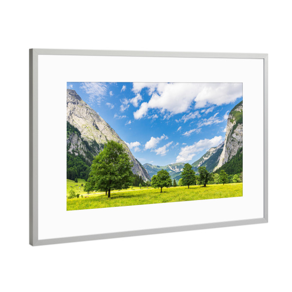 Poster mit Rahmen Silber "Der Große Ahornboden" artboxONE - Natur,Reise