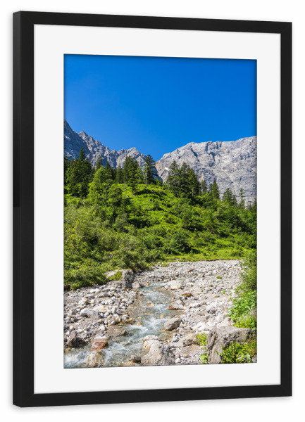 Poster mit Rahmen schwarz "Landschaft im Rißtal" artboxONE - Natur,Reise