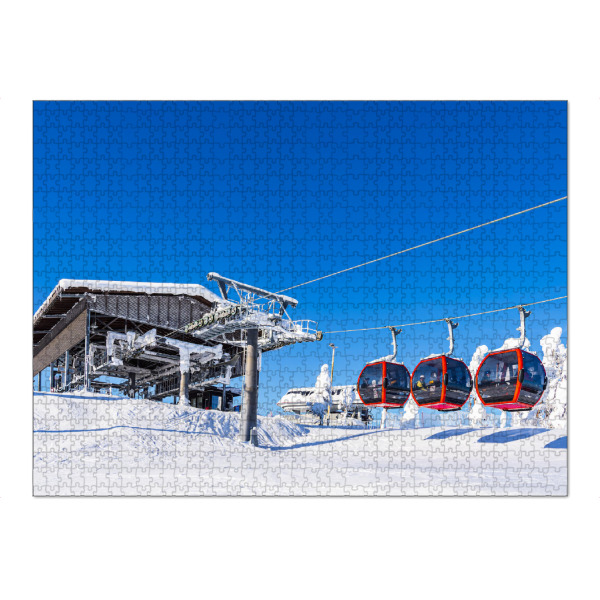 Puzzle Ravensburger "Seilbahn im Winter in Ruka" artboxONE - Natur,Reise,Architektur,Reise / Länder
