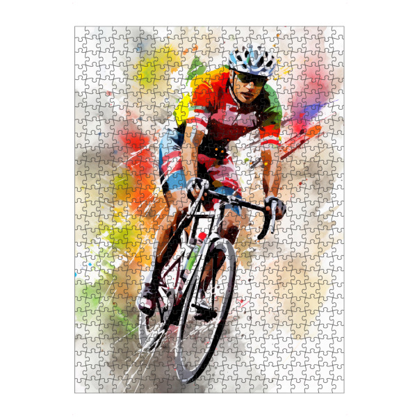 artboxONE Puzzle "Cycling Watercolor (matart)" artboxONE - Sport - Radfahren,Fahrrad,Biker,Biker,Fahrrad,Radfahrer,Sport,Rennen,Bunt,Aquarell
