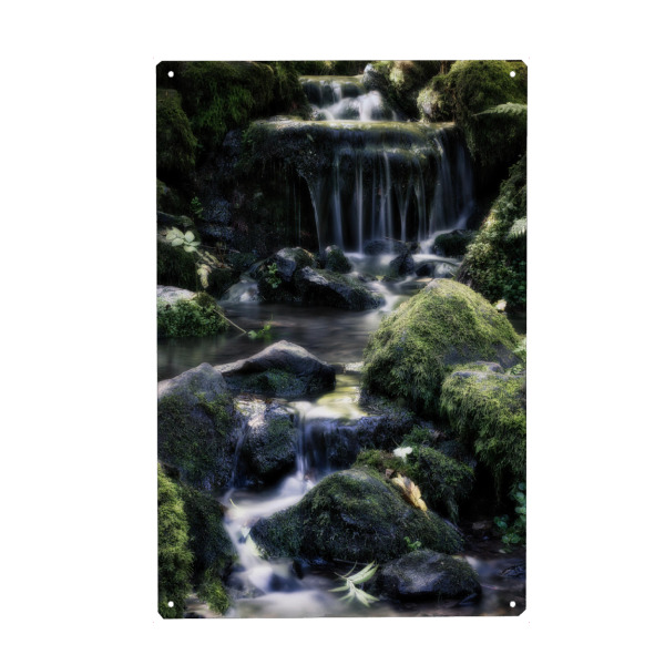 Metall Poster "Kleiner Waldbach" artboxONE - Natur,Reise,Floral