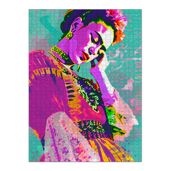 Puzzle Ravensburger "Bunte popart Frida" artboxONE - Floral,Abstrakt,Menschen
