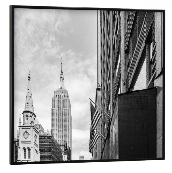 Poster mit schwarzem Rahmen 30x30 cm "NY City" artboxONE - Städte / New York,Schwarzweiß,Architektur,Reise / Länder
