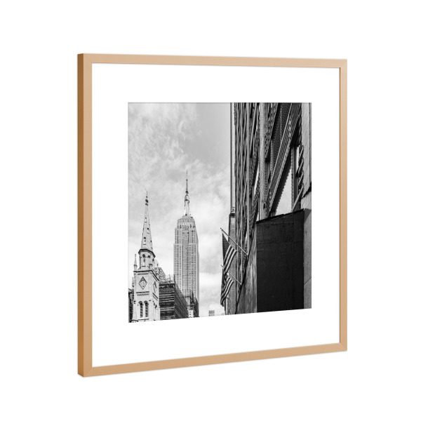 Poster mit Rahmen Kupfer "NY City" artboxONE - Städte / New York,Schwarzweiß,Architektur,Reise / Länder