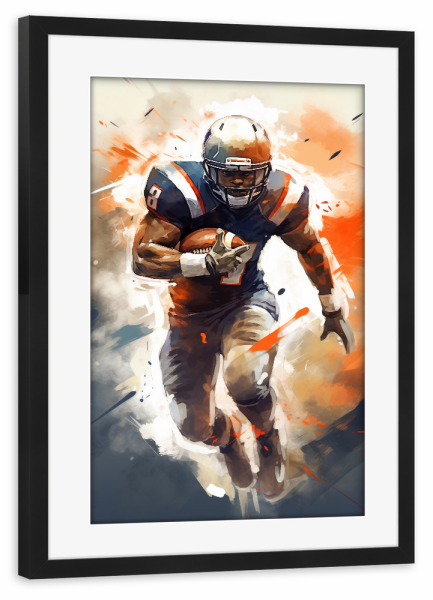 Poster mit Rahmen schwarz "Football Sketch (matart)" artboxONE - Sport
