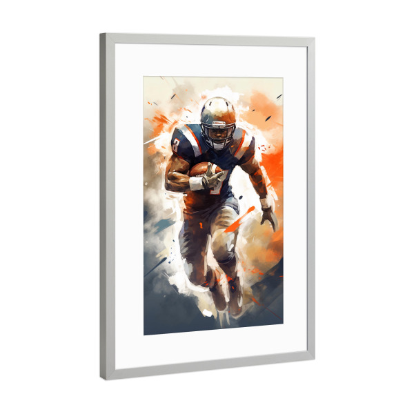 Poster mit Rahmen Silber "Football Sketch (matart)" artboxONE - Sport