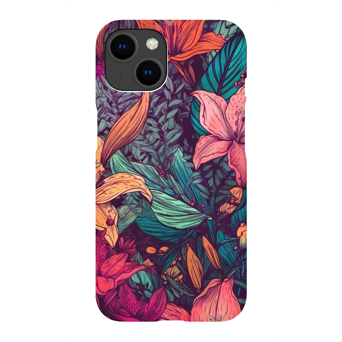 iPhone "Blumen und Blätter W" Premium-Case Handyhülle artboxONE