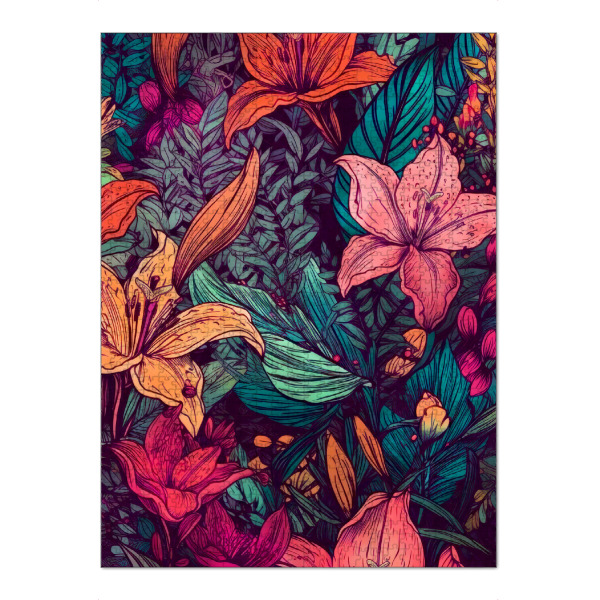 Puzzle Ravensburger "Blumen und Blätter W" artboxONE - Natur,Floral - Natur,Blumen,Blumen,Botanische,Blätter,Blatt,Blumen,Garten - Bild natur