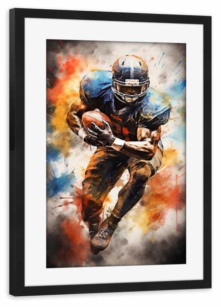 Poster mit Rahmen schwarz "AF Watercolor 2 (matart)" artboxONE - Sport