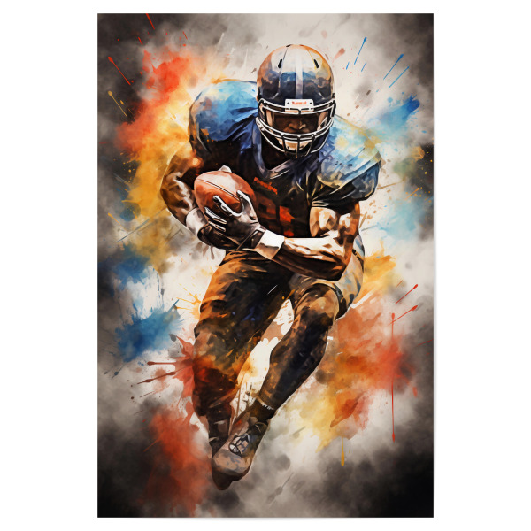Poster "AF Watercolor 2 (matart)" artboxONE - Sport - American football,American,Football,Player,Ball,Team,Sport,Colorful,Watercolor
