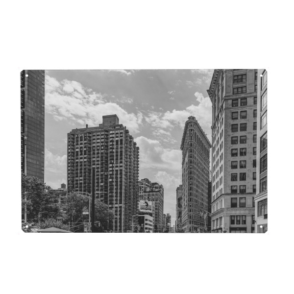 Metall Poster "Flatiron Manhattan" artboxONE - Städte / New York,Schwarzweiß,Architektur
