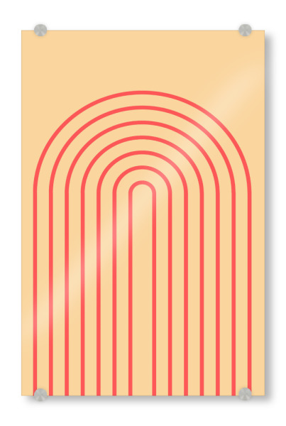 Acrylglasbild "Boho Regenbogen Orange" artboxONE - Natur,Abstrakt - Orange,Regenbogen,Boho,Boho-stil,Boho-chic,Illustration