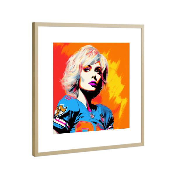 Poster mit Rahmen Gold "SUPER BOWL FRAU" artboxONE - Menschen,Fashion,Für Mama - Super bowl,Frau,Orange,Kunst,Künstlerisch,Pop-art,Malerei